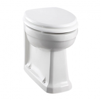 Burlington Rimless Back to Wall Toilet with Soft Close Seat - White