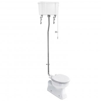 Burlington S-Trap High Level Toilet White Ceramic Cistern - Excluding Seat