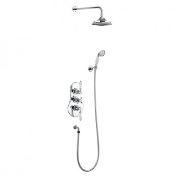 Burlington Severn Triple Concealed Mixer Shower with Shower Kit + 6\ Fixed Head