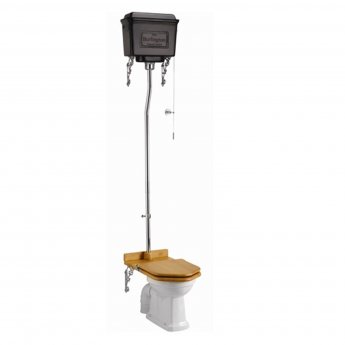 Burlington Standard High Level Toilet Black Aluminium Cistern - Excluding Seat