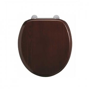 Burlington Standard Moulded Wood Toilet Seat Soft Close Hinges Mahogany