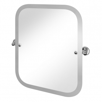 Burlington Rectangular Swivel Mirror with Round Edge 620mm High x 500mm Wide - Chrome