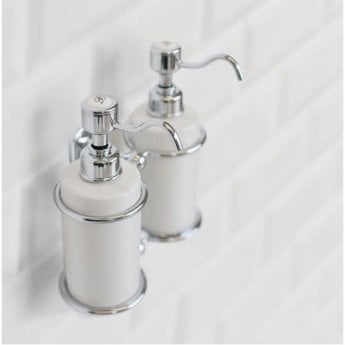 Burlington Traditional Double Soap Dispenser Wall Mounted White/Chrome