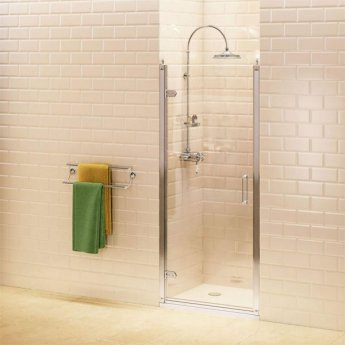 Burlington Traditional Hinged Shower Door 900mm Wide 8mm Glass