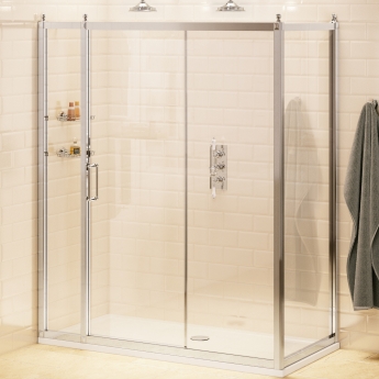 Burlington Traditional Inline Sliding Shower Door 1600mm Wide - 8mm Glass