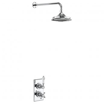 Burlington Trent Dual Concealed Mixer Shower with Medici Ceramic Lever and 12 Inch Fixed Head - Chrome