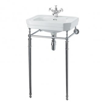 Burlington Victorian Basin with Regal Chrome Wash Stand 560mm Wide 1 Tap Hole