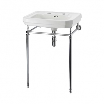 Burlington Victorian Basin with Chrome Wash Stand 610mm Wide 2 Tap Hole