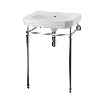 Burlington Victorian Basin with Regal Chrome Wash Stand 610mm Wide 3 Tap Hole