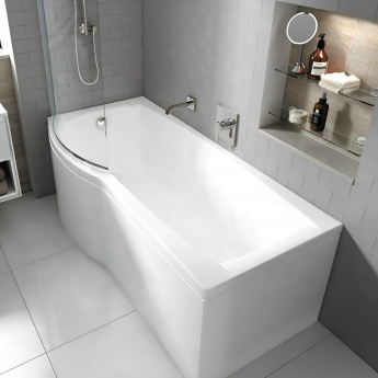 Carron Delta P-Shaped Shower Bath 1600mm x 700/800mm Left Handed - Carronite