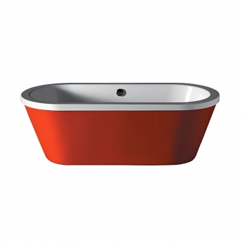 Carron Halcyon Oval Freestanding Bath Red Panelling 1750mm x 800mm - Carronite