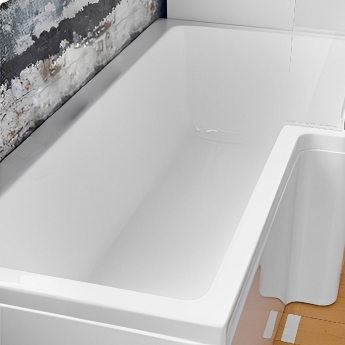 Carron Quantum L-Shaped Shower Bath 1700mm x 700/850mm Right Handed - Carronite