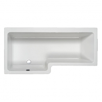 Carron Quantum L-Shaped Shower Bath 1600mm x 700/850mm Left Handed - Carronite