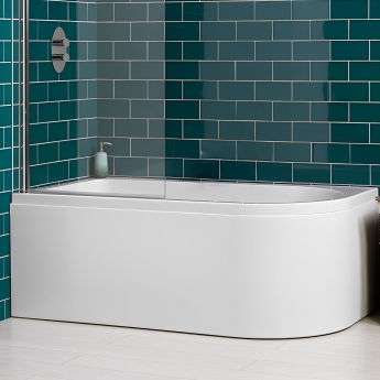 Carron Status Offset Corner Shower Bath 1550mm x 850mm Right Handed - 5mm Acrylic