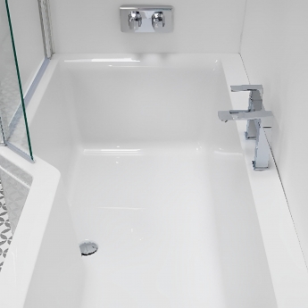 Carron Urban Edge L-Shaped Shower Bath 1575mm x 700mm/850mm Right Handed - Carronite