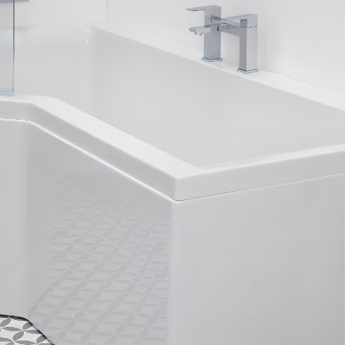 Carron Urban Edge L-Shaped Shower Bath 1575mm x 700mm/850mm Left Handed - Carronite