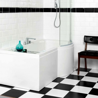 Carron Urban P-Shaped Shower Bath 1500mm x 750/900mm Right Handed - Carronite