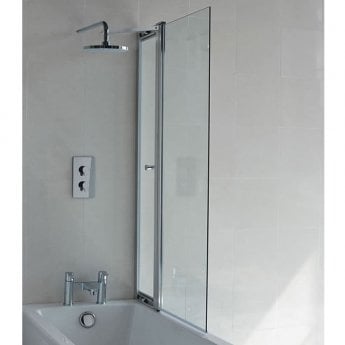 Cleargreen Hinged Bath Screen with Access Panel 1450mm H x 850mm W - 6mm Glass