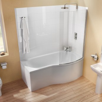 Cleargreen Ecoround Shower Bath 1700mm x 900mm/740mm - Right Handed