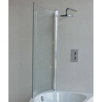 Cleargreen Ecoround Hinged Bath Screen 1450mm H x 820mm W - 6mm Glass