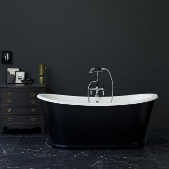 Clearwater Balthazar Freestanding Double Ended Bath 1675mm x 761mm - Black
