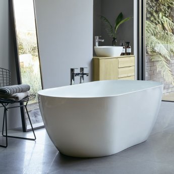 Clearwater Formoso Grande Clear Stone Freestanding Bath 1690mm x 800mm - Gloss White