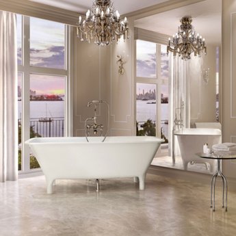Clearwater Lonio Classical Freestanding Bath 1700mm x 750mm - Natural Stone