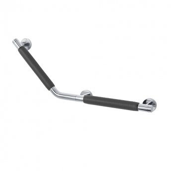 Coram Boston Safety Bar 135 Degree Left- Stainless Steel Brushed