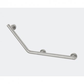 Coram Boston Safety Bar 135 Degree Left- Stainless Steel Brushed