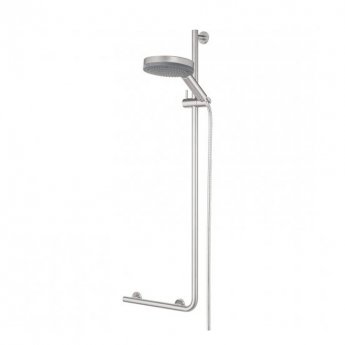 Coram Boston Safety Shower Bar 90 Degree Right - Stainless Steel Brushed
