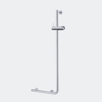 Coram Boston Safety Shower Bar 90 Degree Right - Stainless Steel Brushed