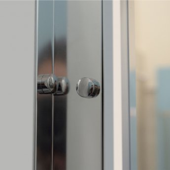 Coram GB 5 Chrome Sliding Shower Door 1100mm Wide - 5mm Plain Glass