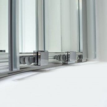 Coram Optima 6 Chrome Double Sliding Shower Door 1500mm Wide - 6mm Plain Glass