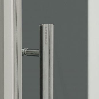 Coram Optima 6 Chrome Pivot Shower Door 760mm Wide - 6mm Plain Glass
