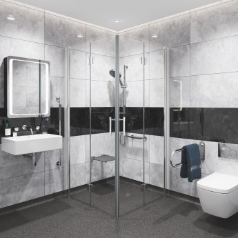 Coram Premier 8 Double Bi-Fold Door Shower Enclosure 1000mm x 1000mm - 8mm Glass