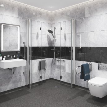 Coram Premier 8 Double Bi-Fold Door Shower Enclosure 1000mm x 1000mm - 8mm Glass