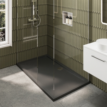 Delphi Accents Chrome 8mm Wet Room Walk-In Shower Enclosure (inc Slate Grey Tray)