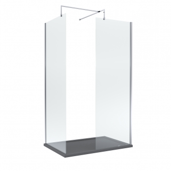 Delphi Accents Chrome Walk-In Shower Enclosure 1200mm x 800mm (inc Slate Grey Tray) | Product Image