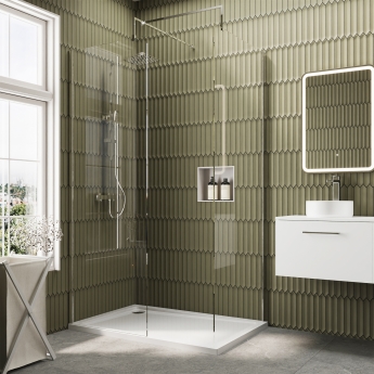 Delphi Accents Chrome Walk-In Shower Enclosure 1200mm x 900mm (inc White Tray) | Product Image