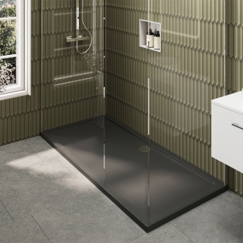 Delphi Accents Chrome Walk-In Shower Enclosure 1700mm x 900mm (inc Slate Grey Tray) | Product Image