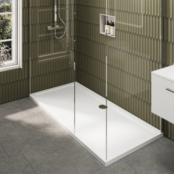 Delphi Accents Chrome Walk-In Shower Enclosure 1700mm x 700mm (inc White Tray) | Product Image