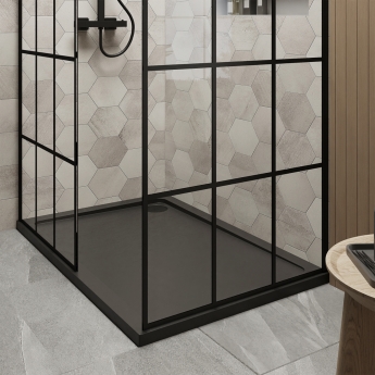 Delphi Accents Grid Walk-In Shower Enclosure 1200mm x 900mm (inc Slate Grey Tray) | Product Image
