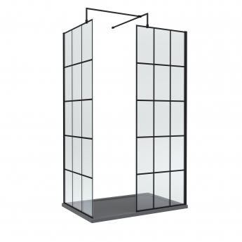 Delphi Accents Grid Walk-In Shower Enclosure 1200mm x 900mm (inc Slate Grey Tray) | Product Image