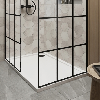 Delphi Accents Grid Walk-In Shower Enclosure 1200mm x 800mm (inc White Tray) | Product Image