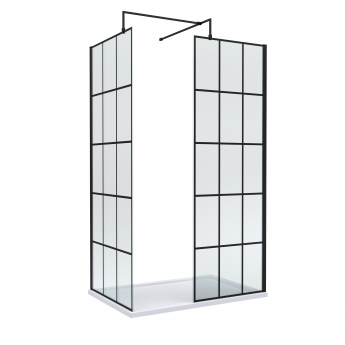 Delphi Accents Grid Walk-In Shower Enclosure 1200mm x 800mm (inc White Tray) | Product Image