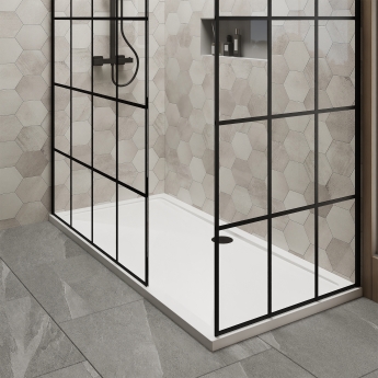Delphi Accents Grid Walk-In Shower Enclosure 1700mm x 700mm (inc White Tray) | Product Image