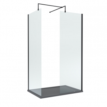 Delphi Accents Black Walk-In Shower Enclosure 1200mm x 700mm (inc Slate Grey Tray) | Product Image