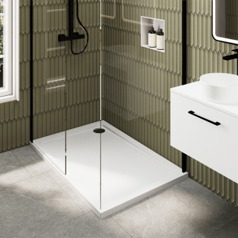 Delphi Accents Black Walk-In Shower Enclosure 1200mm x 800mm (inc White Tray) | Product Image