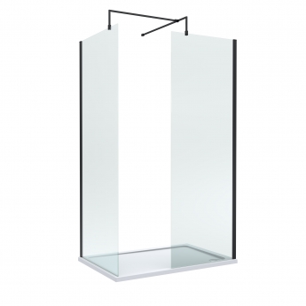 Delphi Accents Black Walk-In Shower Enclosure 1200mm x 800mm (inc White Tray) | Product Image