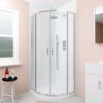 Delphi Alpha Chrome 5mm 2-Door Quadrant Shower Enclosure 900mm x 900mm | Product Image